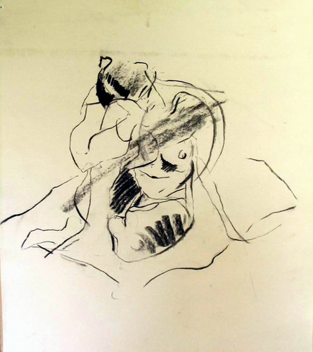 Fusain sur papier 53x44 cm. 1976